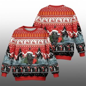 2025 Christmas Electric Forklift ugly Christmas Sweater 1 1