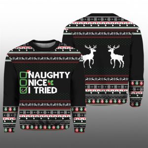 2025 Christmas Naughty Nice I Tried Ugly Sweater 1 1