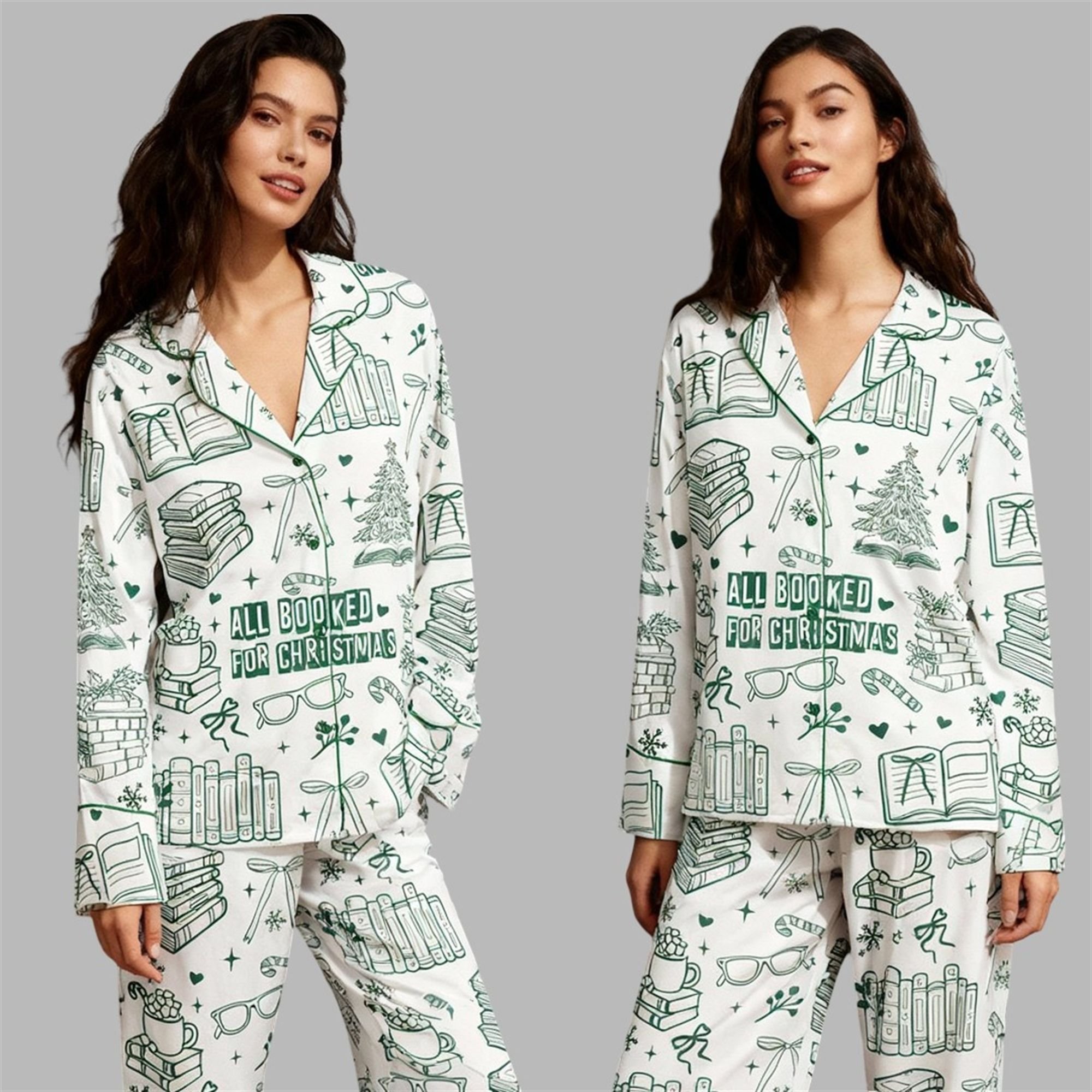 All Booked For Christmas Pajama Set 2 All Booked For Christmas Pajama Set 2