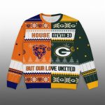 Bears x Packers House Divided But Our Love United Ugly Christmas Sweater