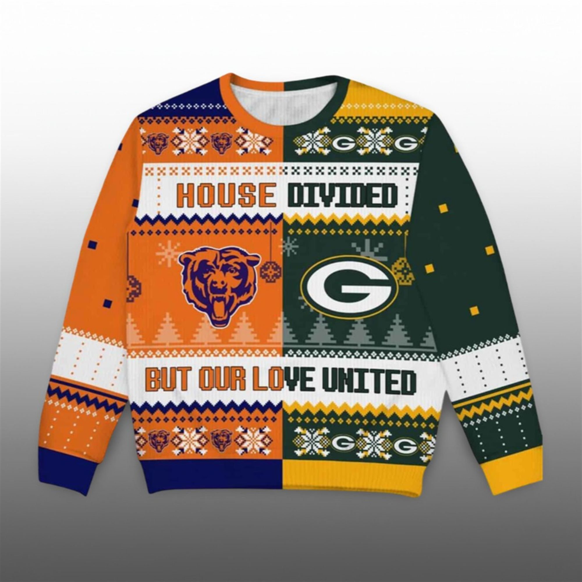Bears x Packers House Divided But Our Love United Ugly Christmas Sweater 1 Bears x Packers House Divided But Our Love United Ugly Christmas Sweater 1 1