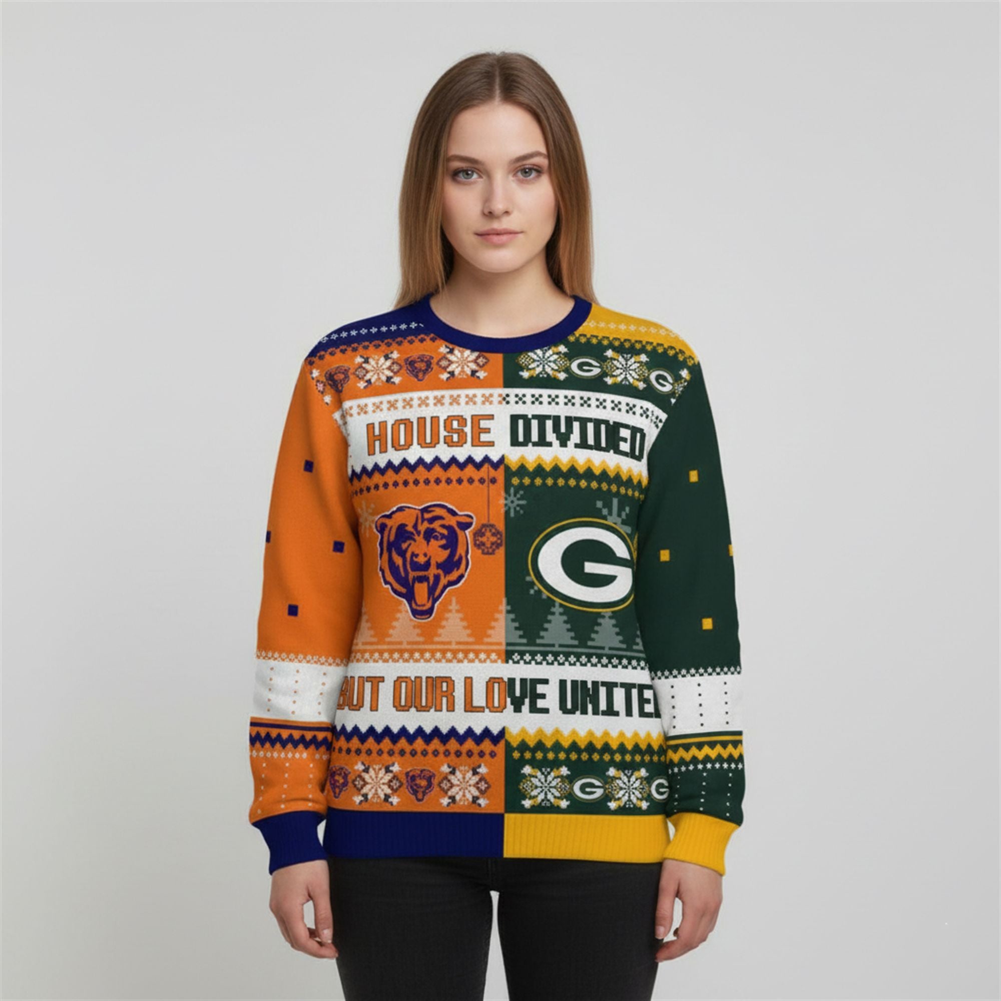 Bears x Packers House Divided But Our Love United Ugly Christmas Sweater 3 Bears x Packers House Divided But Our Love United Ugly Christmas Sweater 1 8