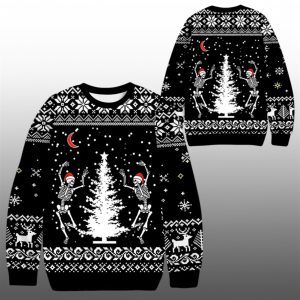 2025 Christmas Dancing Skeleton Ugly Sweater 1 1