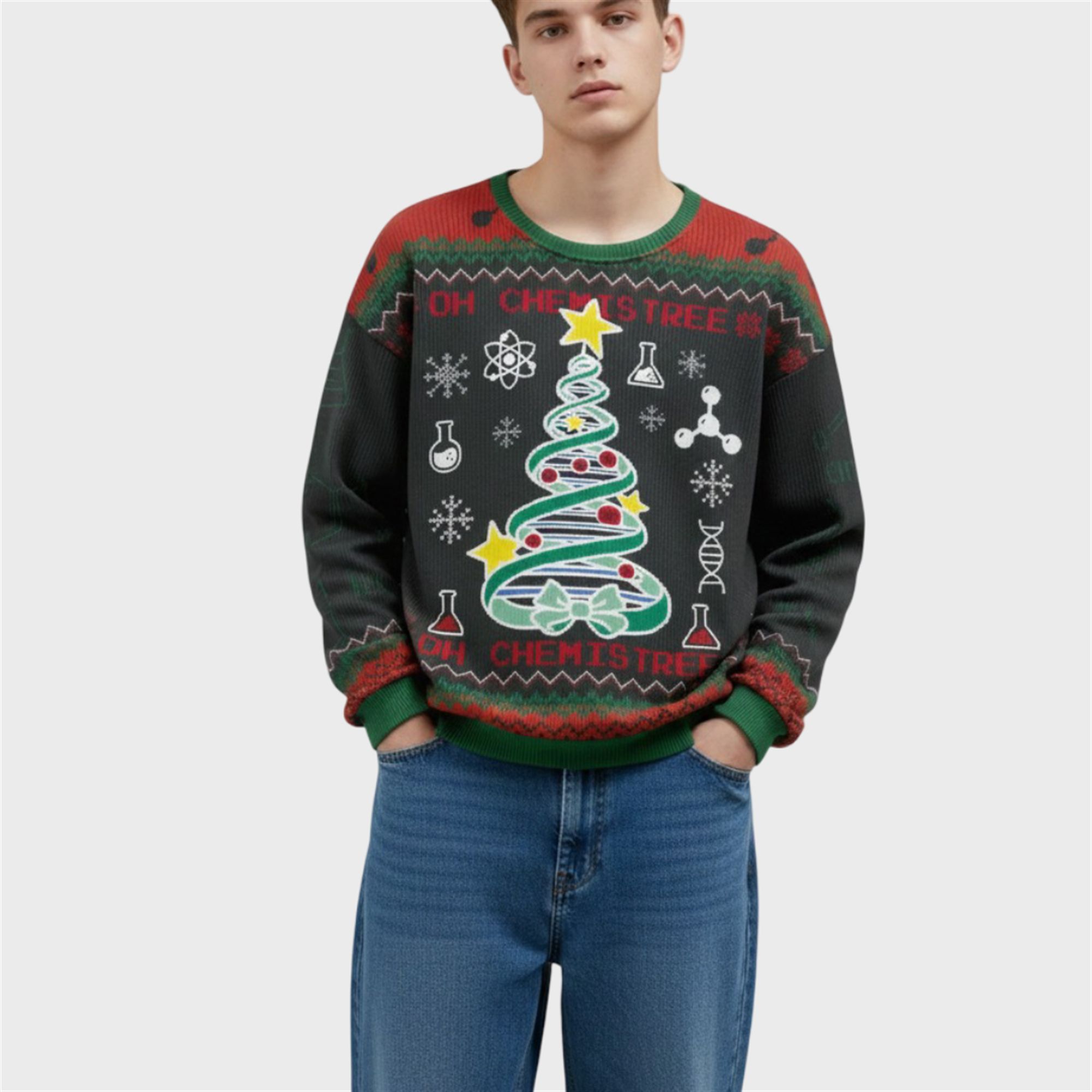 DNA Tree Ugly Christmas Sweater 1 2 DNA Tree Ugly Christmas Sweater 1 2