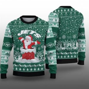 2025 NY Jets Funny Santa Ugly Christmas Sweater 1 1