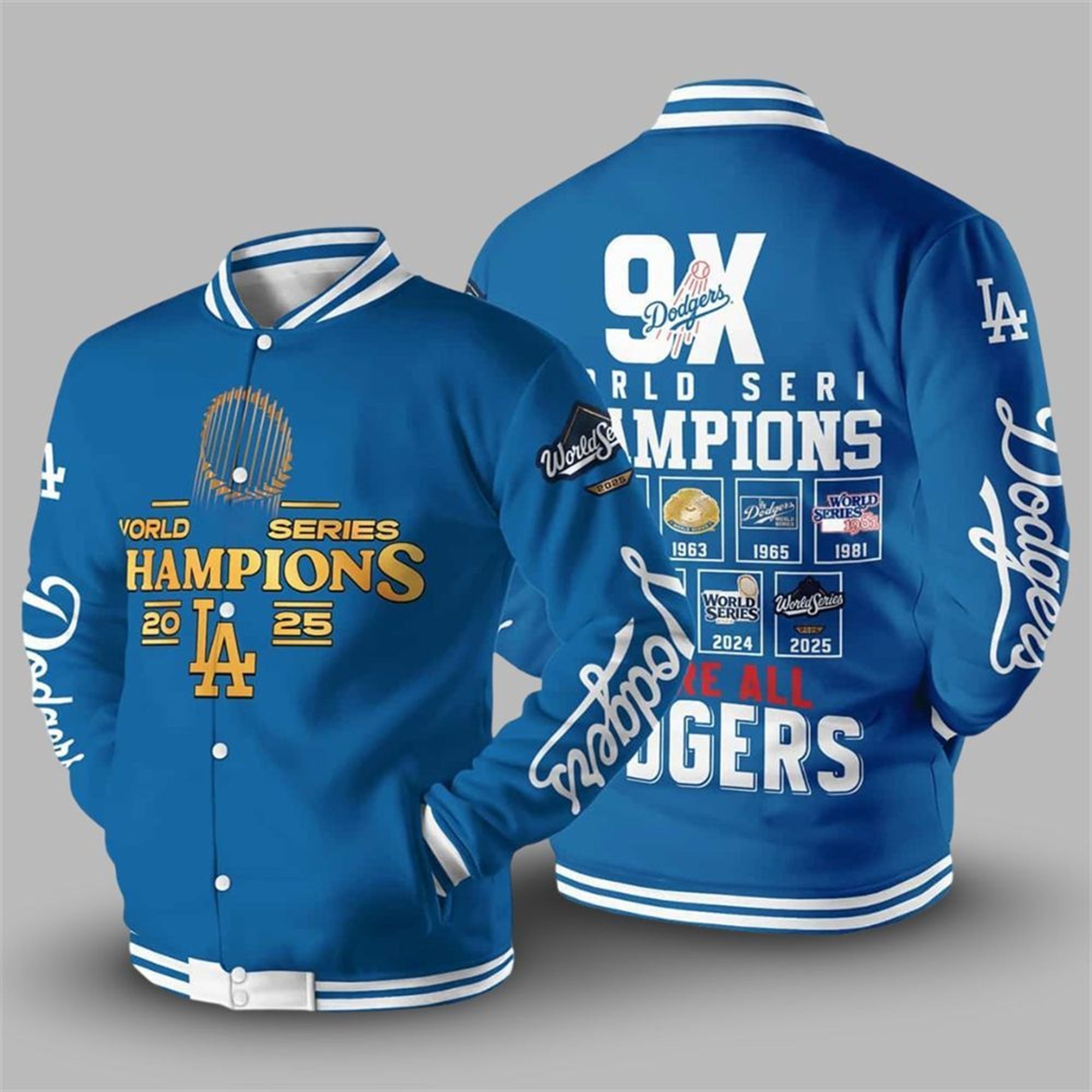 Dodgers 9X World Series Champions 2025 Baseball Jacket 1 Dodgers 9X World Series Champions 2025 Baseball Jacket 1