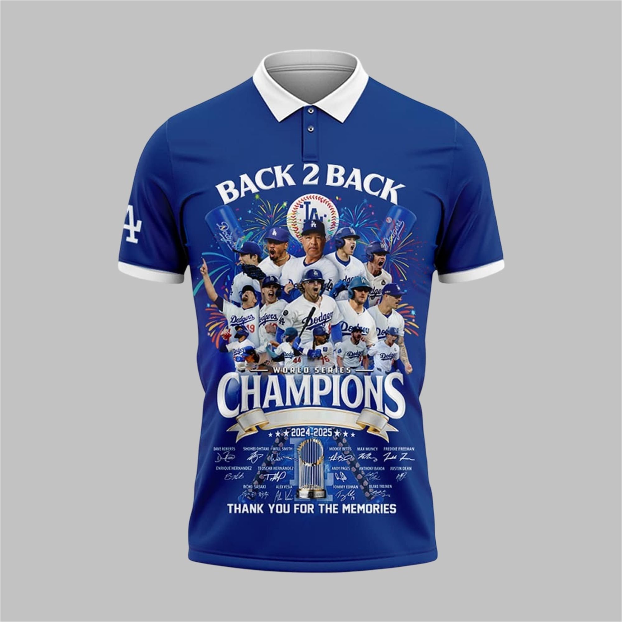 Dodgers Back 2 Back World Series Champions 2024-2025 Polo Shirt Dodgers Back 2 Back World Series Champions 2024-2025 Polo Shirt