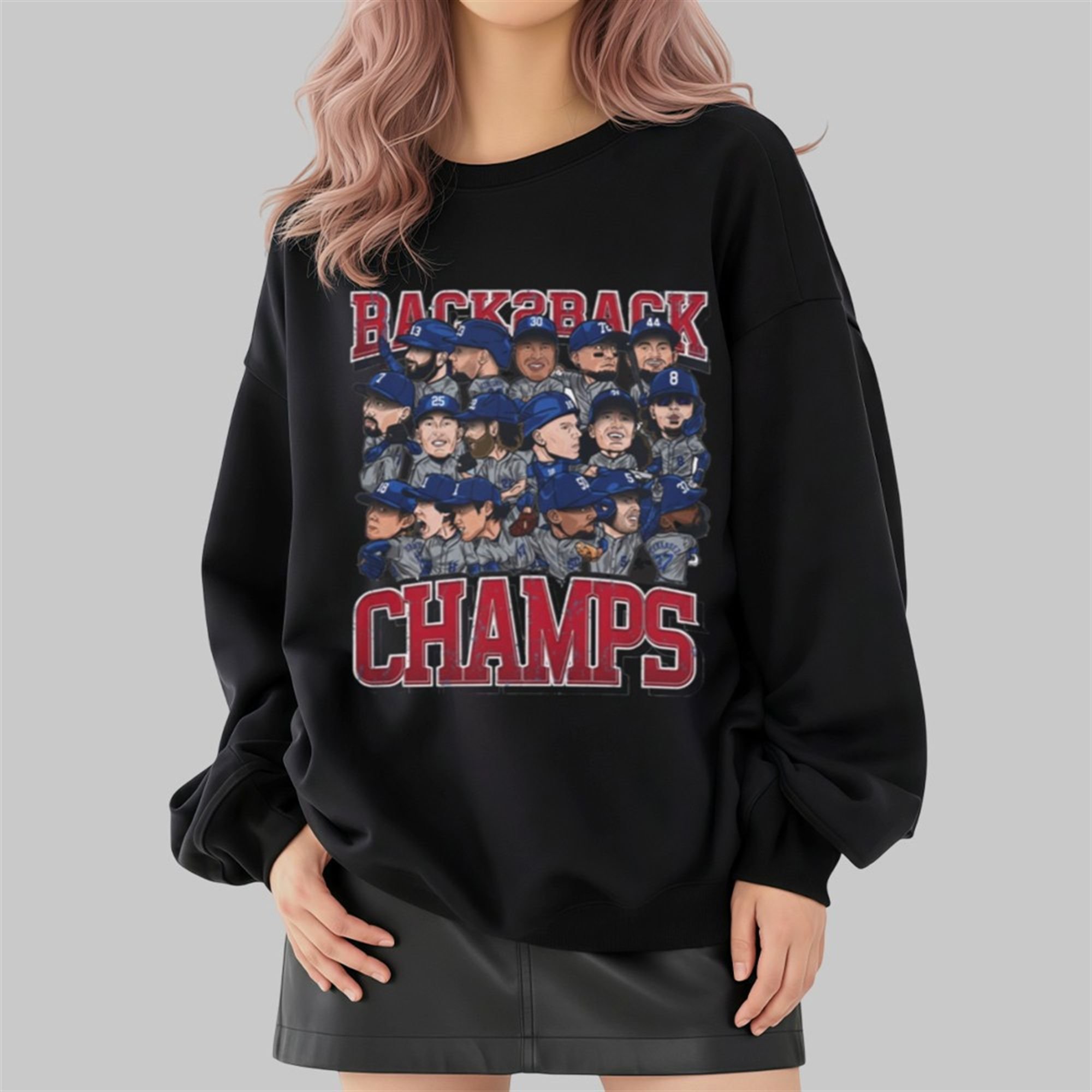 Dodgers Back To Back World Champs Caricatures Shirt 4 Dodgers Back To Back World Champs Caricatures Shirt 2 4