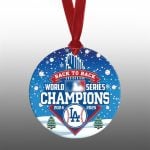 Dodgers Back to Back World Series Champions 2025 Christmas Ornament