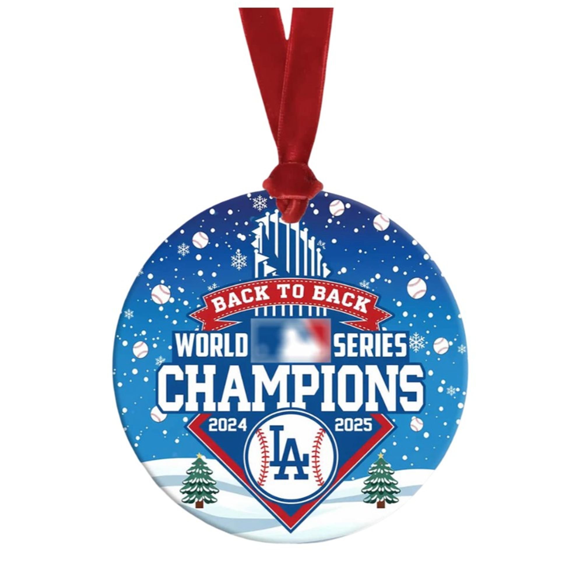 Dodgers Back to Back World Series Champions 2025 Christmas Ornament 2 Dodgers Back to Back World Series Champions 2025 Christmas Ornament 1 2