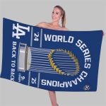 Dodgers World Series Champions 2025 9x Champs Beach Towel