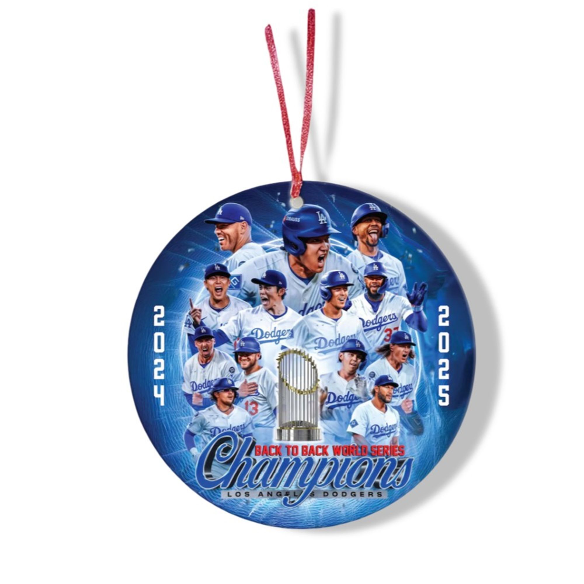 Dodgers World Series Champions 2025 Baseball Ornaments 2 Dodgers World Series Champions 2025 Baseball Ornaments 1 2
