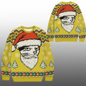 2025 Christmas Santa Cat Funny Ugly Sweater 1 1