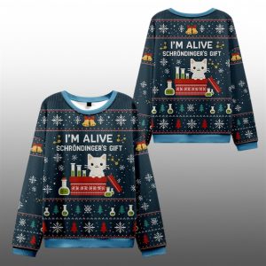 2025 Christmas The Quantum Cat Ugly Sweater 1 1