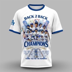 Dodgers World Series 2024 2025 Back 2 Back Champions Shirt 1
