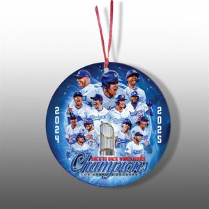 Dodgers World Series Champions 2025 Baseball Ornaments 1 1