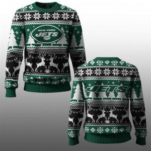 2025 Jets Reindeer Football Christmas Ugly Sweater 1 1