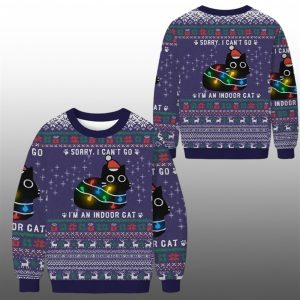 2025 Christmas Im An Indoor Cat Ugly Sweater 1 1