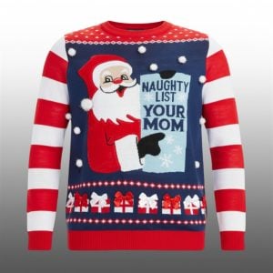 2025 Christmas Naughty List Your Mom Ugly Christmas Sweater 1 1