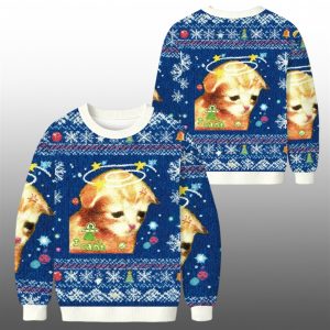 2025 Christmas I Cant Sad Cat Ugly Sweater 1 1