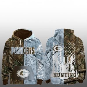 1 2025 Gb Packers Gridiron Wilderness Deer Hunter Hoodie