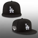 LA Dodgers 2025 World Series Champions Black White Hat