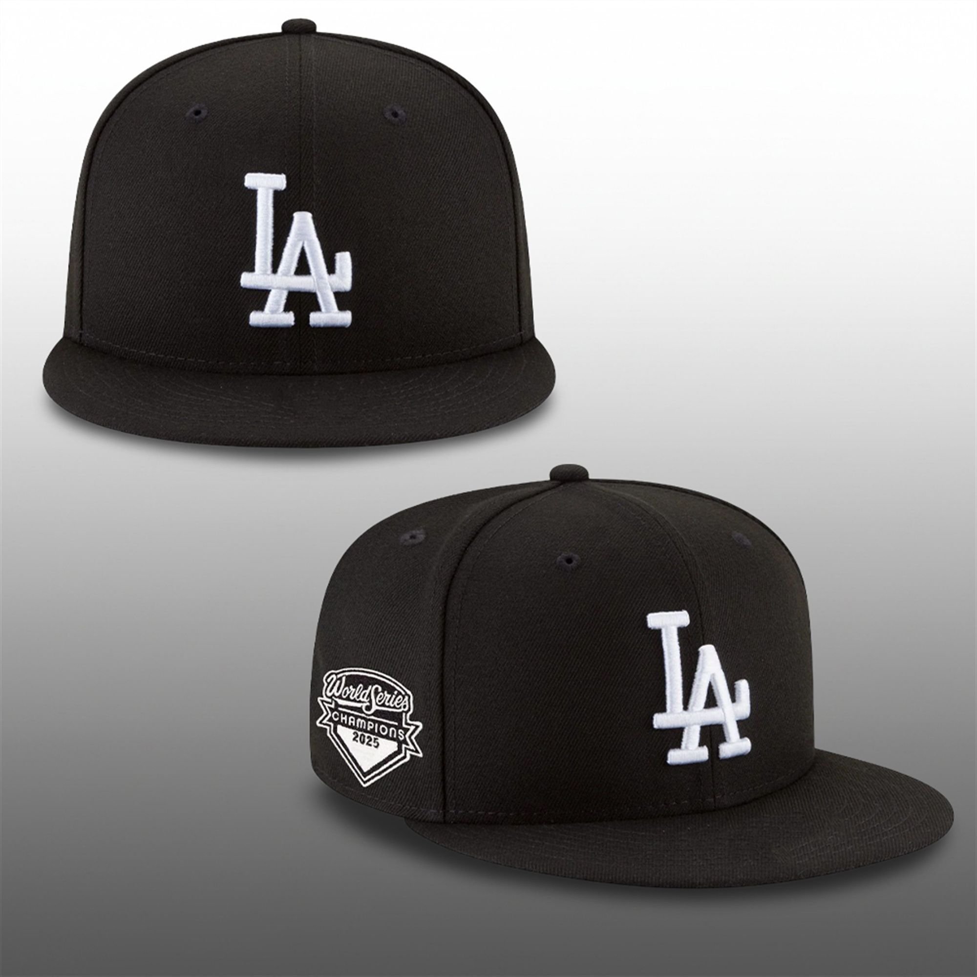 LA Dodgers 2025 World Series Champions Black White Hat 0 LA Dodgers 2025 World Series Champions Black White Hat 0