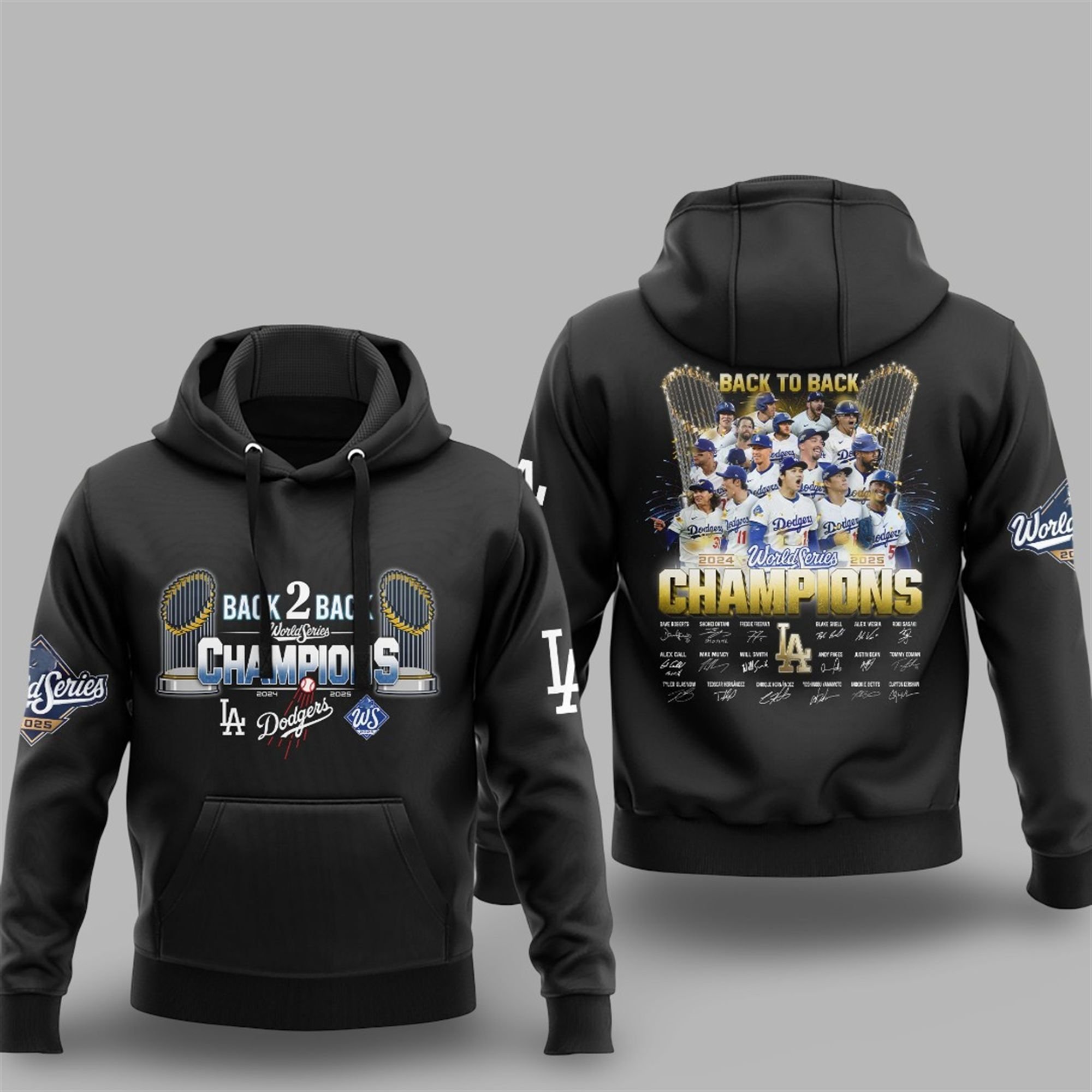 LA Dodgers Back 2 Back World Series Champions 2025 Hoodie 3 LA Dodgers Back 2 BAck World Series Champions 2025 Hoodie 3