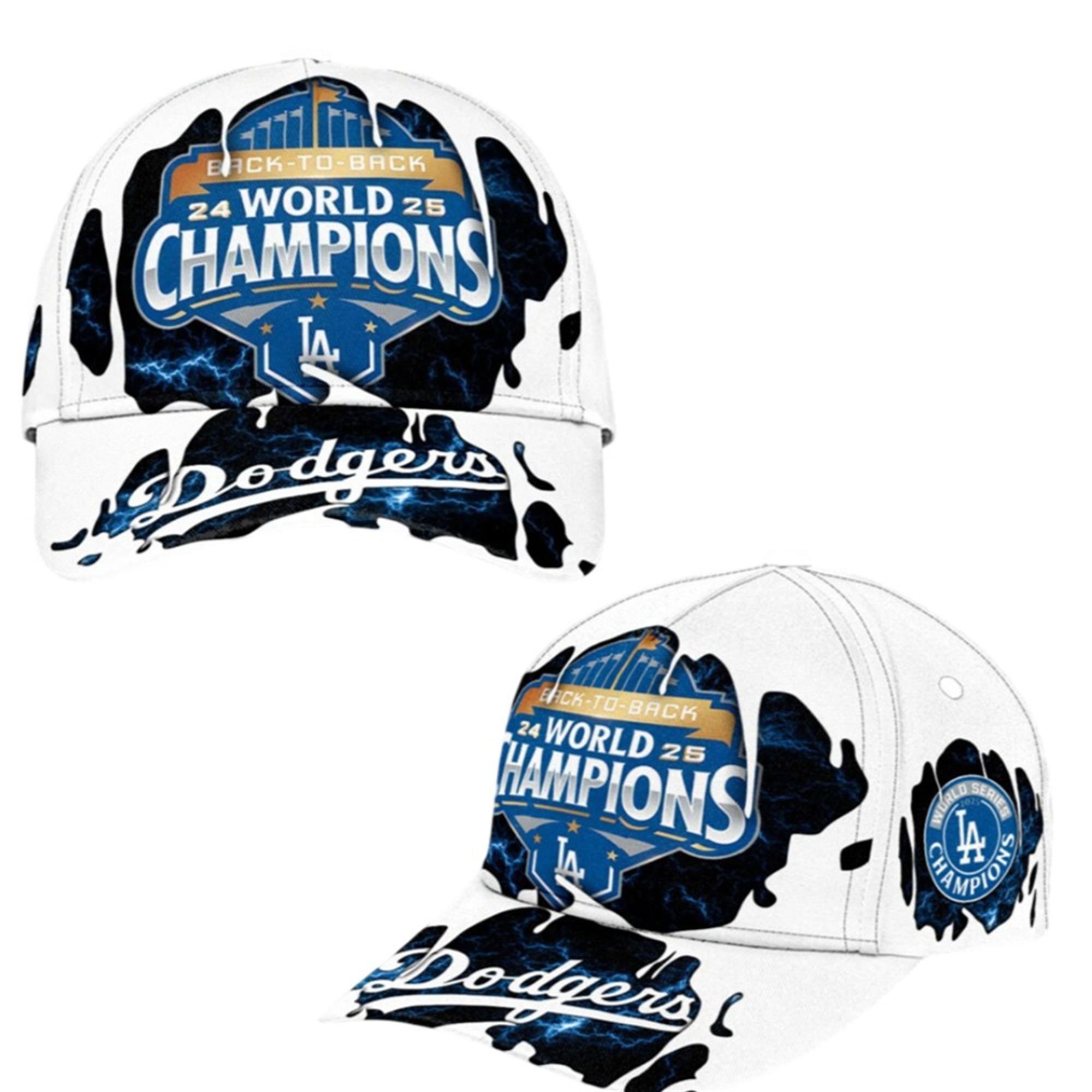 LA Dodgers Back To Back 2024 2025 World Champions Parade Hat 2 LA Dodgers Back To Back 2024 2025 World Champions Parade Hat 1 2