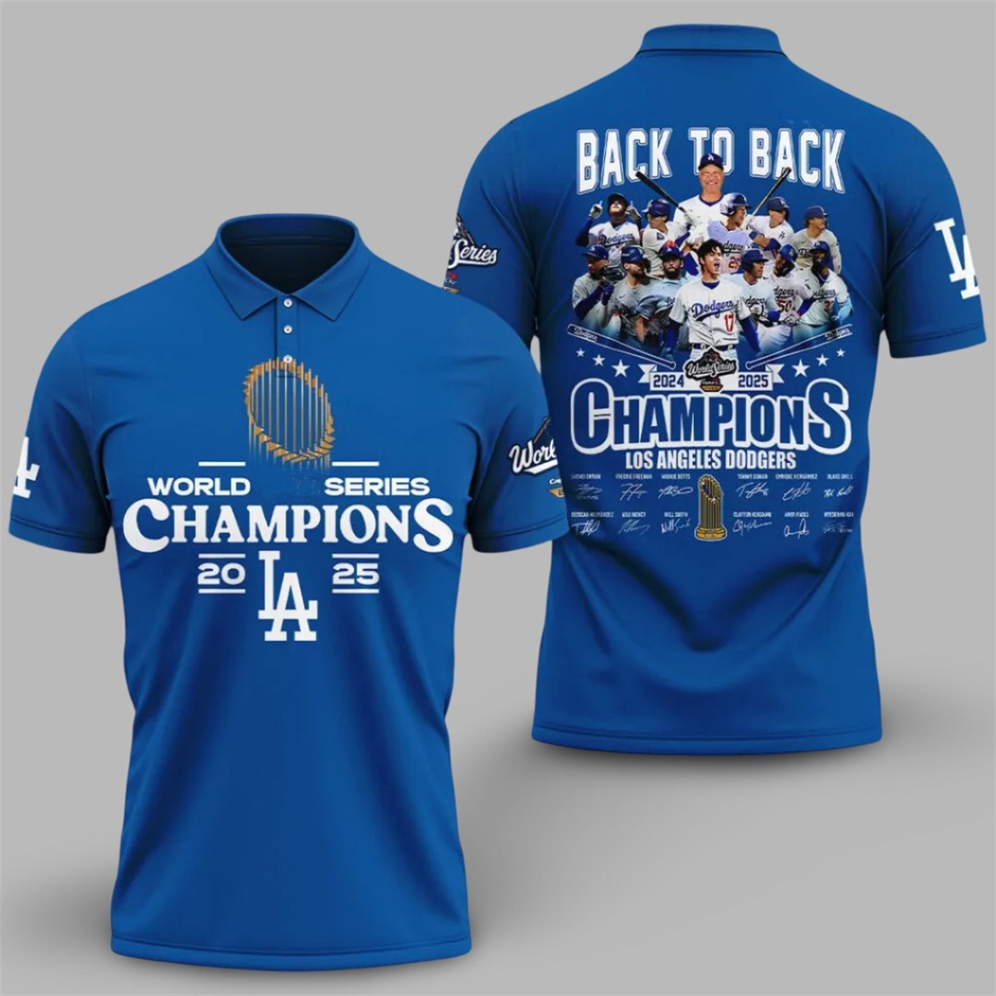 LA Dodgers World Series Back To Back 2024 2025 Champions Polo Shirt 1 LA Dodgers World Series Back To Back 2024 2025 Champions Polo Shirt 1