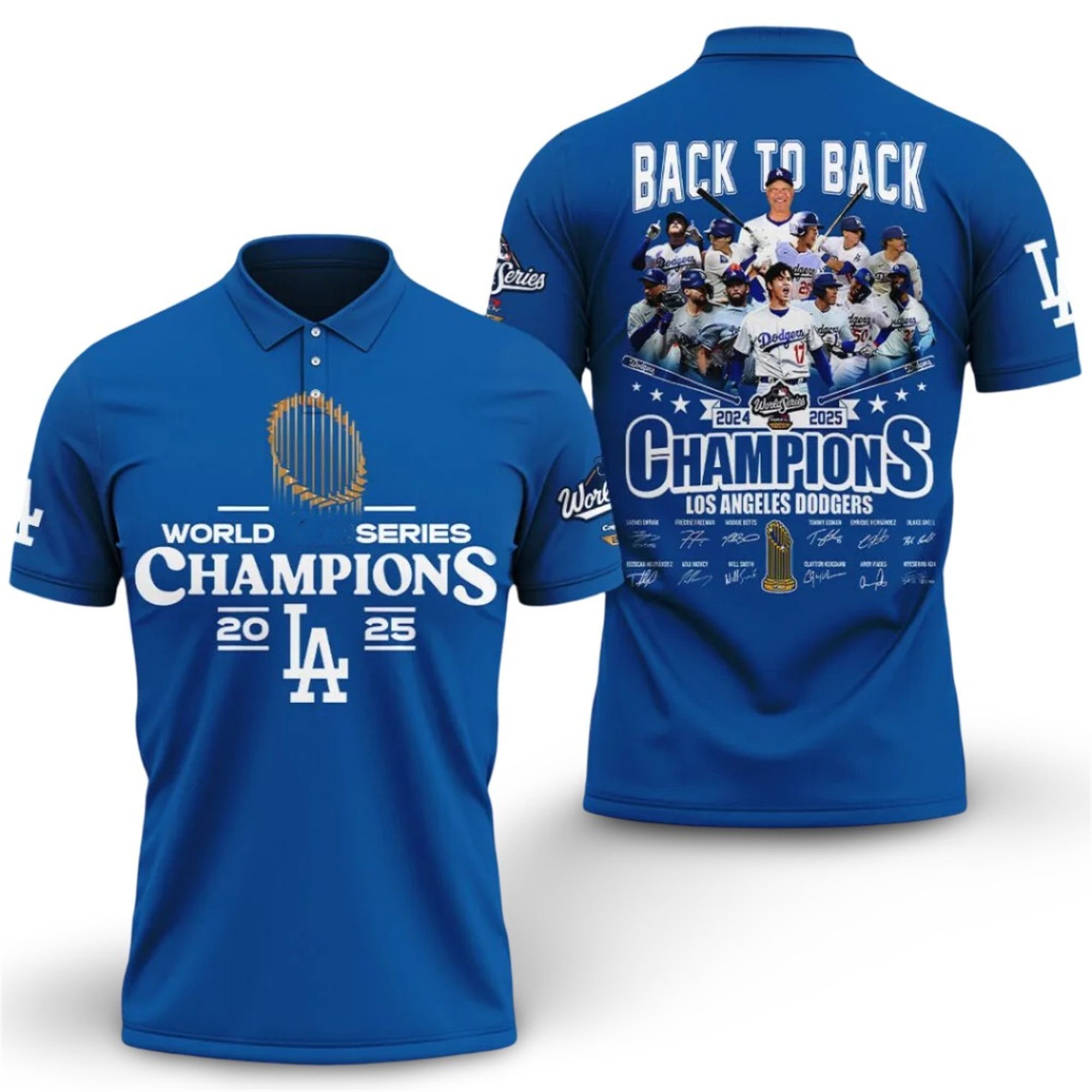 LA Dodgers World Series Back To Back 2024 2025 Champions Polo Shirt 2 LA Dodgers World Series Back To Back 2024 2025 Champions Polo Shirt 2