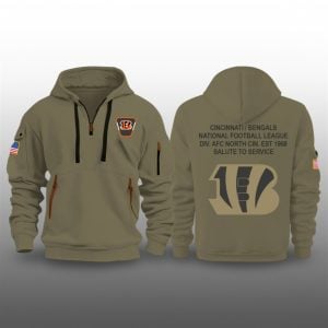 2025 Bengals Salute To Service Quarter Zip Hoodie 1 1