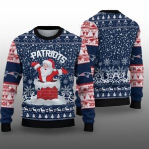 2025 Patriots Funny Santa Ugly Christmas Sweater 1 1