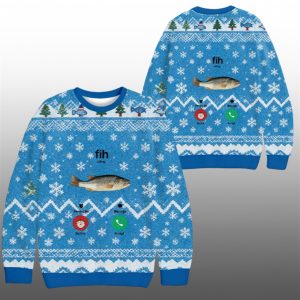 2025 Christmas Fih Incoming Call Meme Ugly Sweater 1 1