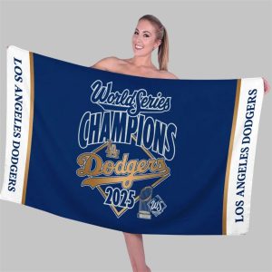 2025 Dodgers Win World Series Champions Beach Towel 1