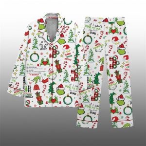 2025 Christmas Funny Grnch Tree Pajama Set 1