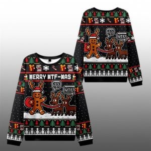 2025 Christmas Confused Reindeer Ugly Sweater 1 1