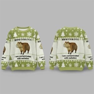 2025 Christmas Capybara Contaminated With Radiation Ugly Sweater 1