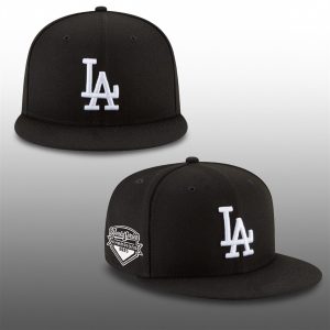 LA Dodgers 2025 World Series Champions Black White Hat 0