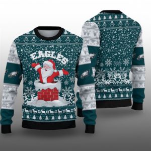 2025 Eagles Funny Santa Ugly Christmas Sweater 1 1