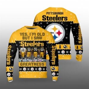 2025 Christmas Yes I Am Old But I Saw Steelers Greatness Ugly Sweater 1 1