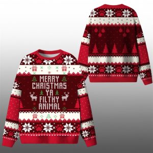 2025 Christmas Merry Christmas Ya Filthy Animal Ugly Sweater 1 1