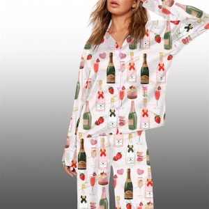 2025 Christmas Champagne Pajama Set 1 1