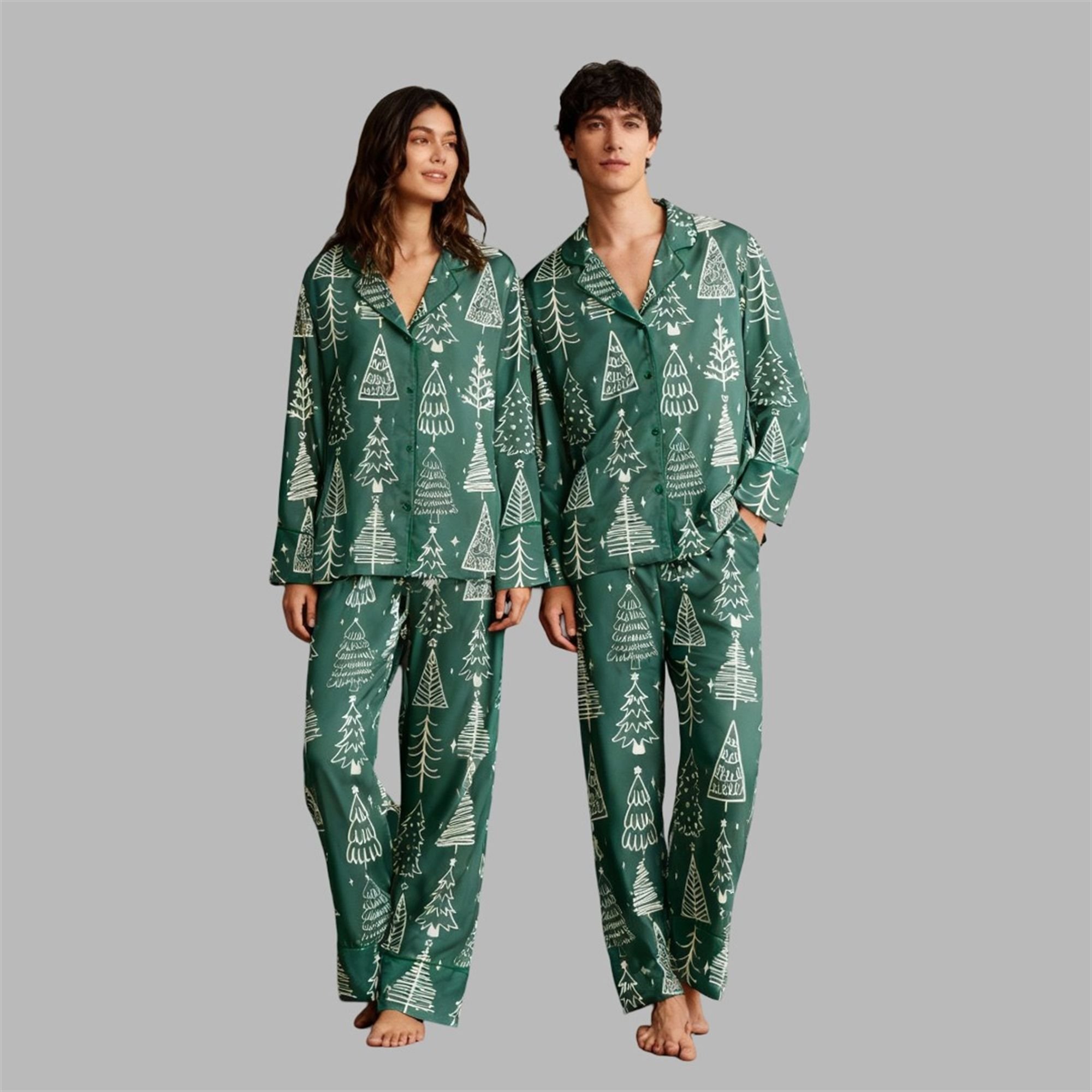 Retro Christmas Tree Girly Pajama Set 2 Retro Christmas Tree Girly Pajama Set 2