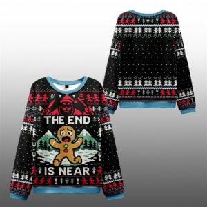2025 Christmas Gingerbread Man Disaster Is Coming Ugly Sweater 1 1