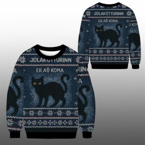 2025 The Yule Cat is Coming Christmas Ugly Sweater 1 1