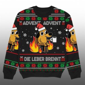 2025 Christmas Advent Die Leber Brennt Ugly Sweater 1 1