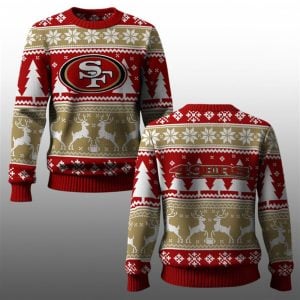 2025 49ers Reindeer Football Christmas Ugly Sweater 1 1