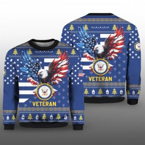 US NAVY 250th Years Of Service Veteran Ugly Sweater