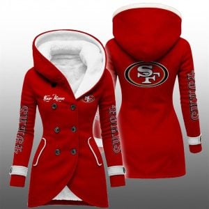 2025 SF 49ers Long Hooded Fleece Jacket 1
